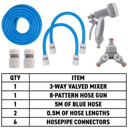 Dog Shower Mix Hot/Cold Water with Valves Blue - Best4Trade-Retail