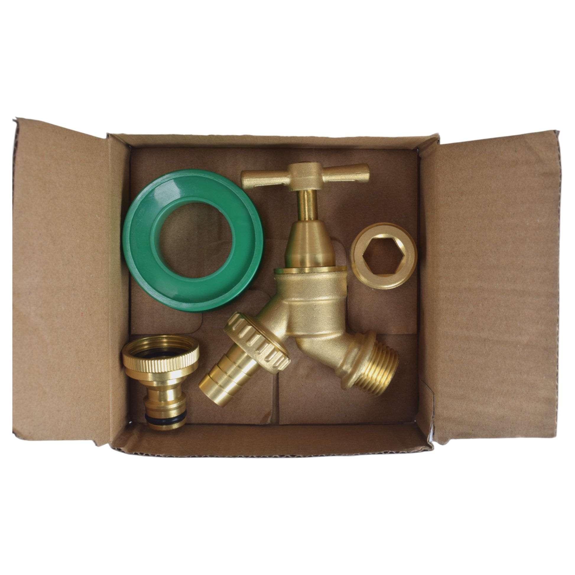 Brass Bib Tap Kit with Barb/Quick Connect Outlet, 1/2" and 3/4" BSP Thread Inlet - Best4Trade-Retail Garden watering