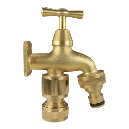 Brass Bib Tap with Quick Connect Inlet and Outlet and Hose Connector - Best4Trade-Retail Garden watering