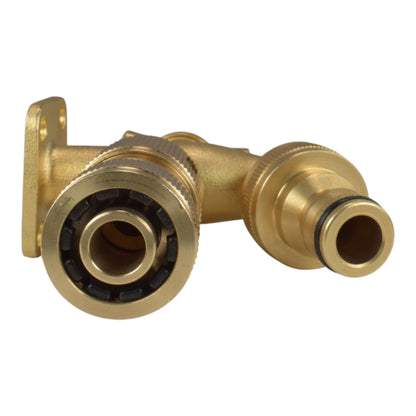 Brass Bib Tap with Quick Connect Inlet and Outlet and Hose Connector - Best4Trade-Retail Garden watering