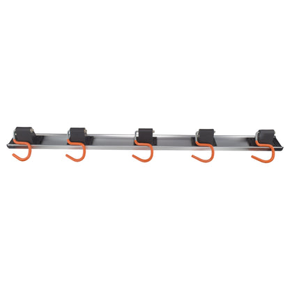 Wall Mount Tool Rack Rail with 5 x S Hanging Hooks