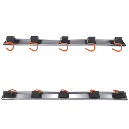 Wall Mount Tool Rack Rail with 5 x S Hanging Hooks