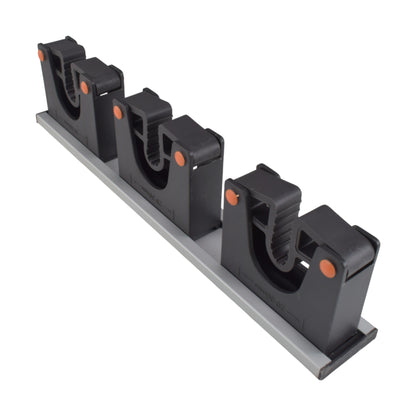 Wall Mount Tool Holder Rail - Gripper Design (3 Handles)