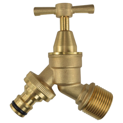 Brass Bib Tap Kit with Barb/Quick Connect Outlet, 1/2" and 3/4" BSP Thread Inlet - Best4Trade-Retail Garden watering
