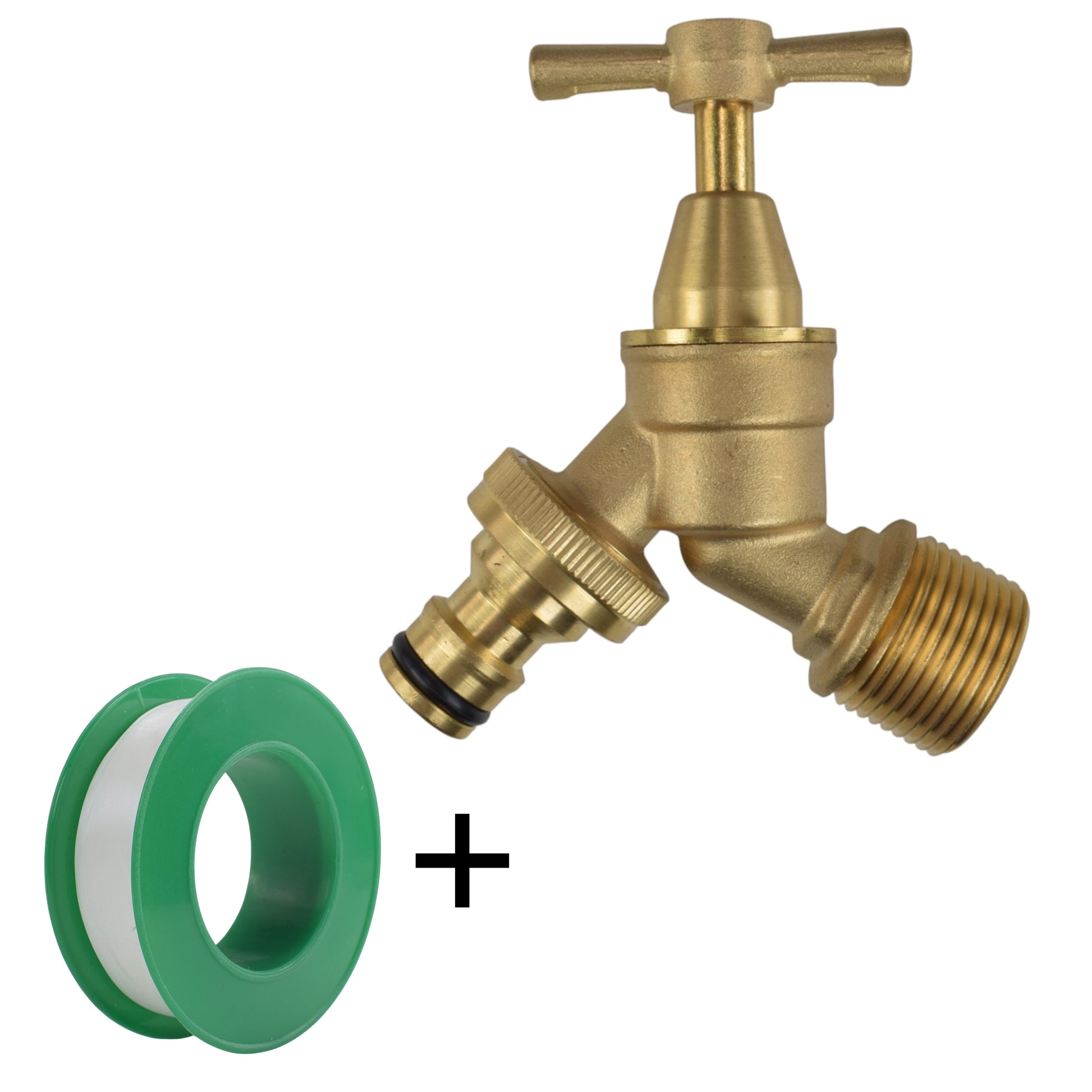 Brass Bib Tap Kit with Barb/Quick Connect Outlet, 1/2" and 3/4" BSP Thread Inlet - Best4Trade-Retail Garden watering