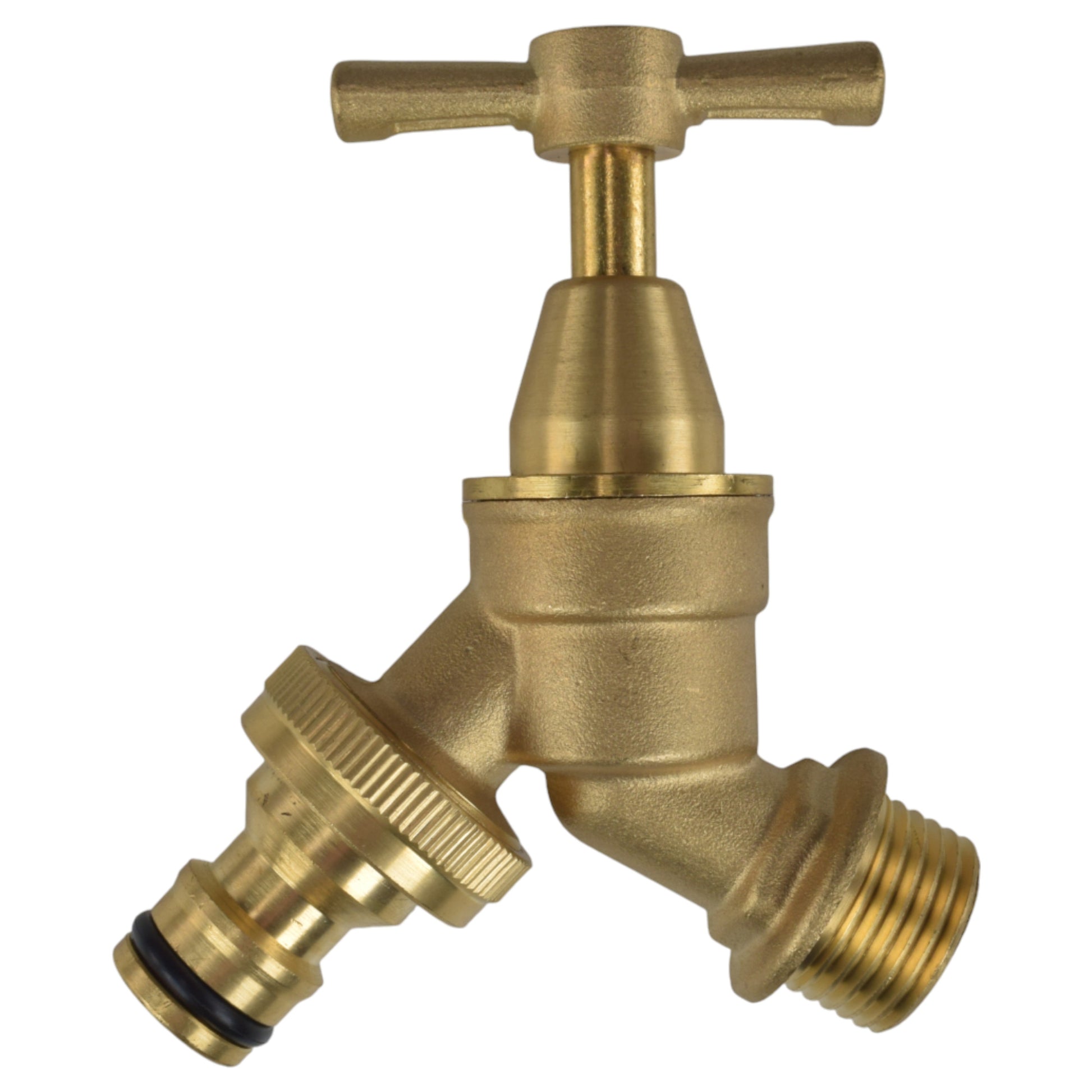 Brass Bib Tap Kit with Barb/Quick Connect Outlet, 1/2" and 3/4" BSP Thread Inlet - Best4Trade-Retail Garden watering