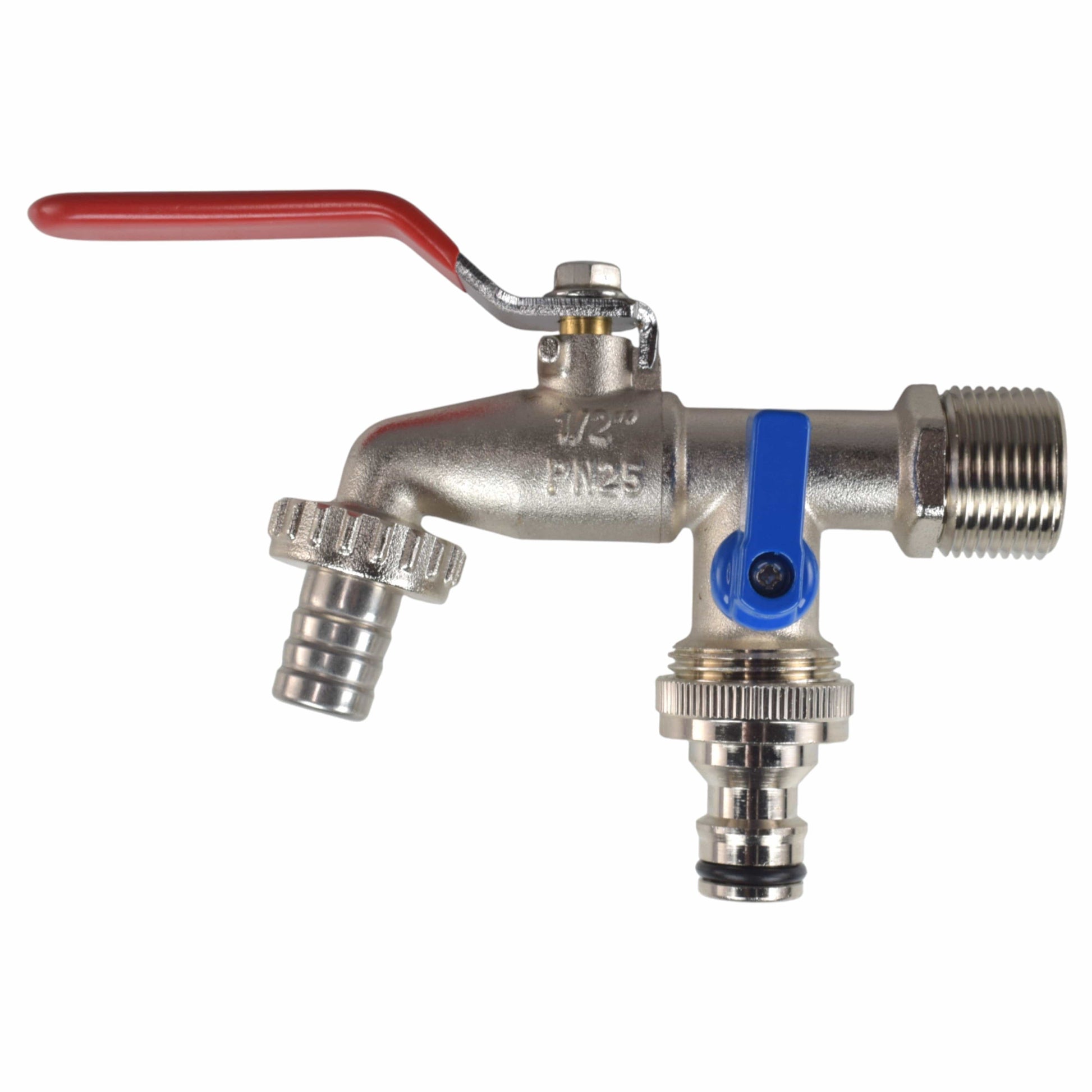 Double Lever Tap Kit with Barb/Quick Connect Outlet, 1/2" and 3/4" BSP Thread Inlet - Best4Trade-Retail Garden watering