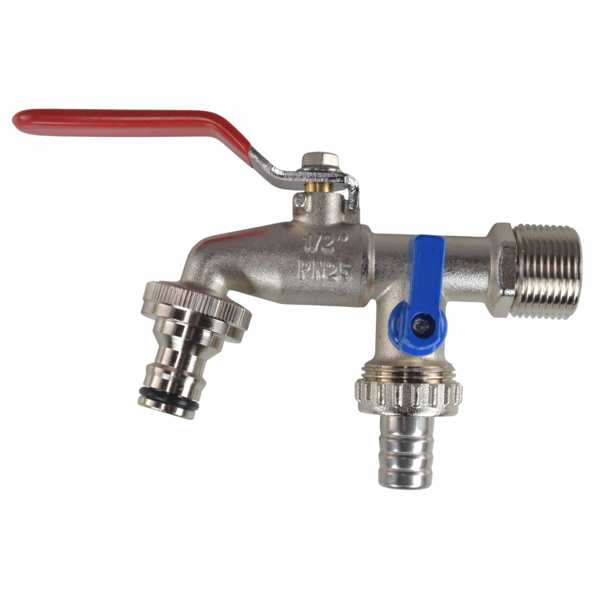 Double Lever Tap Kit with Barb/Quick Connect Outlet, 1/2" and 3/4" BSP Thread Inlet - Best4Trade-Retail Garden watering