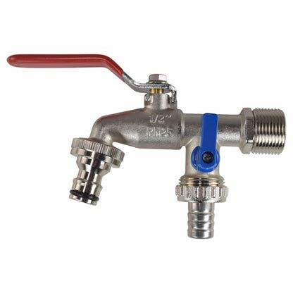 Double Lever Tap Kit with Barb/Quick Connect Outlet, 1/2" and 3/4" BSP Thread Inlet - Best4Trade-Retail Garden watering