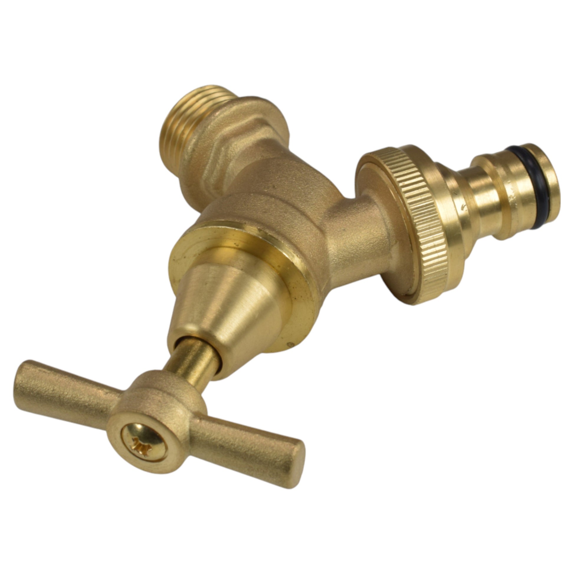 Brass Bib Tap Kit with Barb/Quick Connect Outlet, 1/2" and 3/4" BSP Thread Inlet - Best4Trade-Retail Garden watering