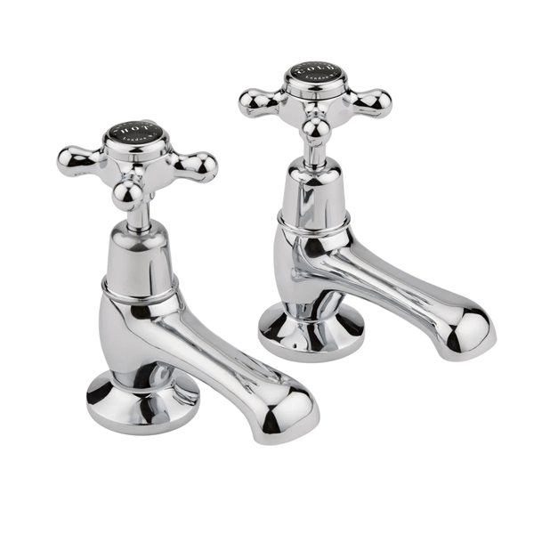 Domed Black Basin Taps - Bayswater Bathrooms