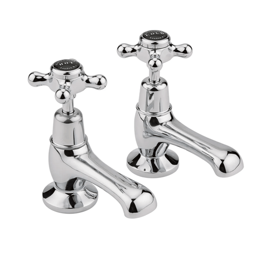 Domed Black Basin Taps - Bayswater Bathrooms