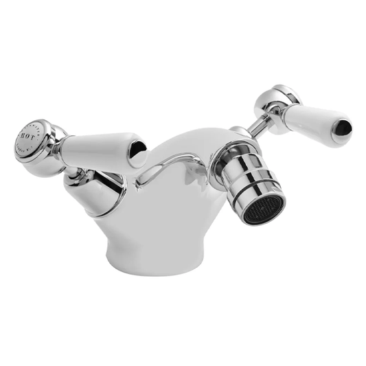 Domed White Mono Bidet Mixer Tap - Bayswater Bathrooms
