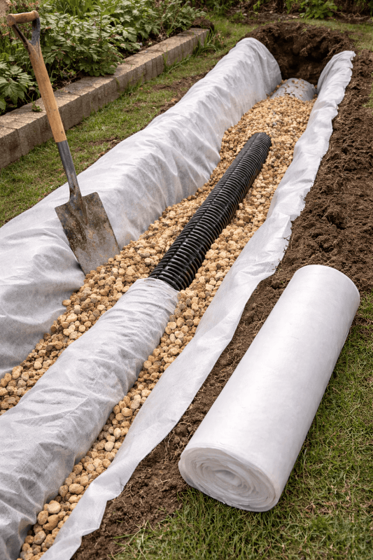 2.25m Wide 80gsm Non Woven Geotextile Fabric | Lightweight Drainage Membrane - Spudulica General Garden