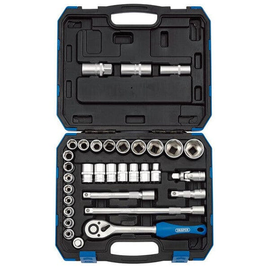 Draper Combined MM/AF Socket Set - 1/2" Square Drive - (33 Pieces) - Draper