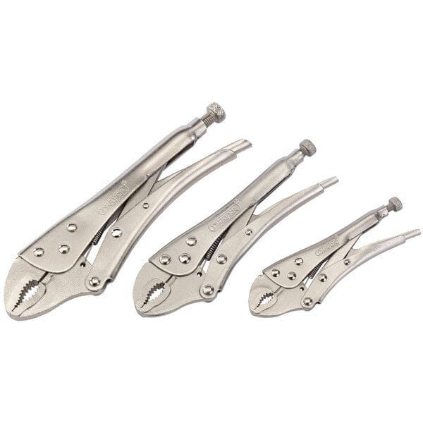 Draper Curved Jaw Self Grip Pliers Set - (3 Pieces) - Draper