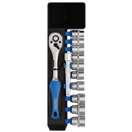 Draper Metric Socket and Ratchet Set - 3/8" Square Drive - (12 Pieces) - Draper