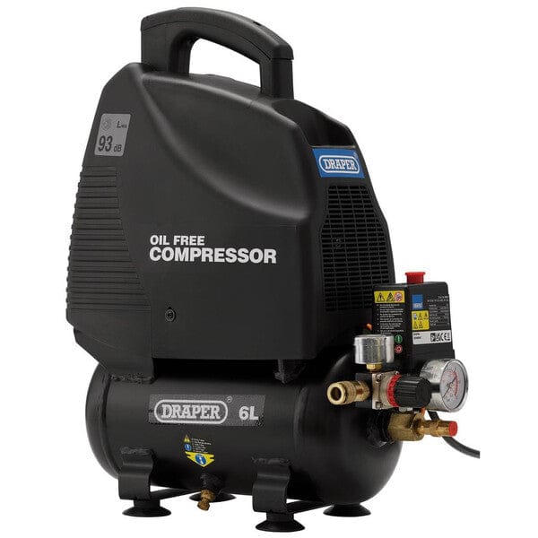Draper Oil-Free Air Compressor - 1.1kW (6 Litres) - Draper