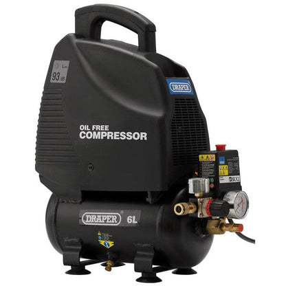 Draper Oil-Free Air Compressor - 1.1kW (6 Litres) - Draper