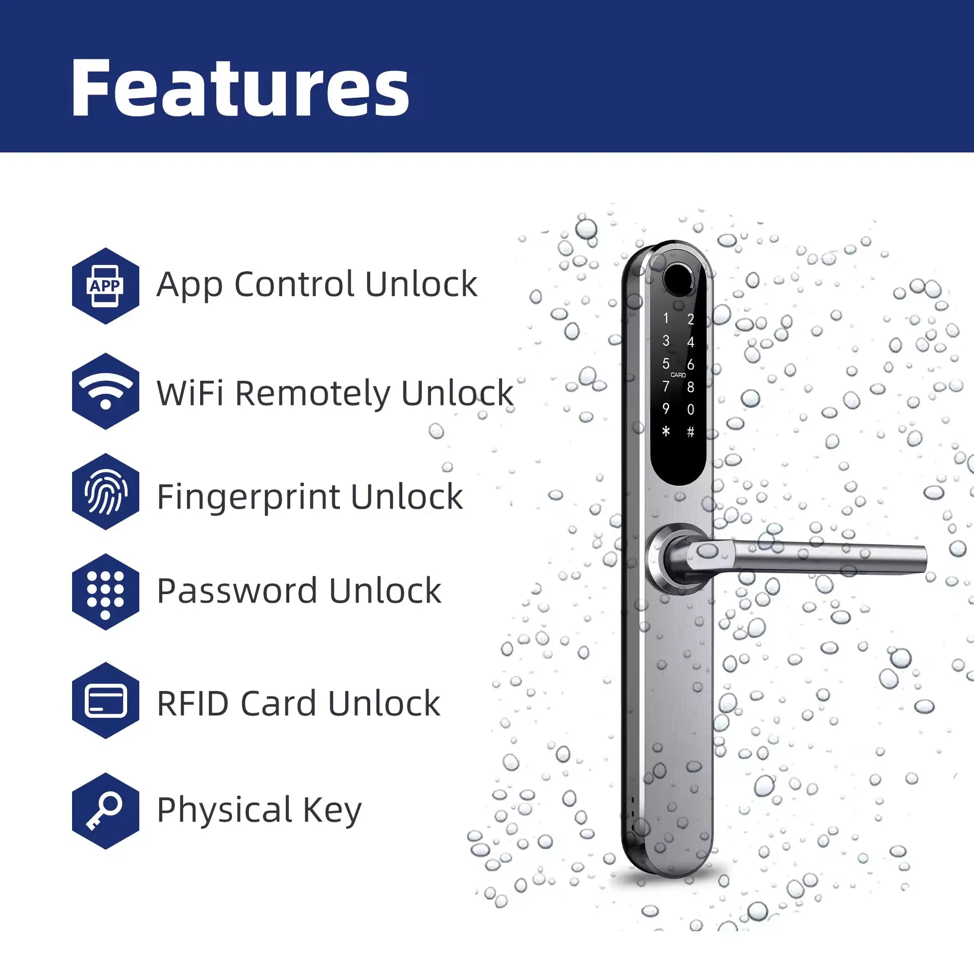 EA 215 Slim Line Smart Digital Lock for UPVC, Composite, Wooden & Aluminium Doors - Euro Art Digital Locks