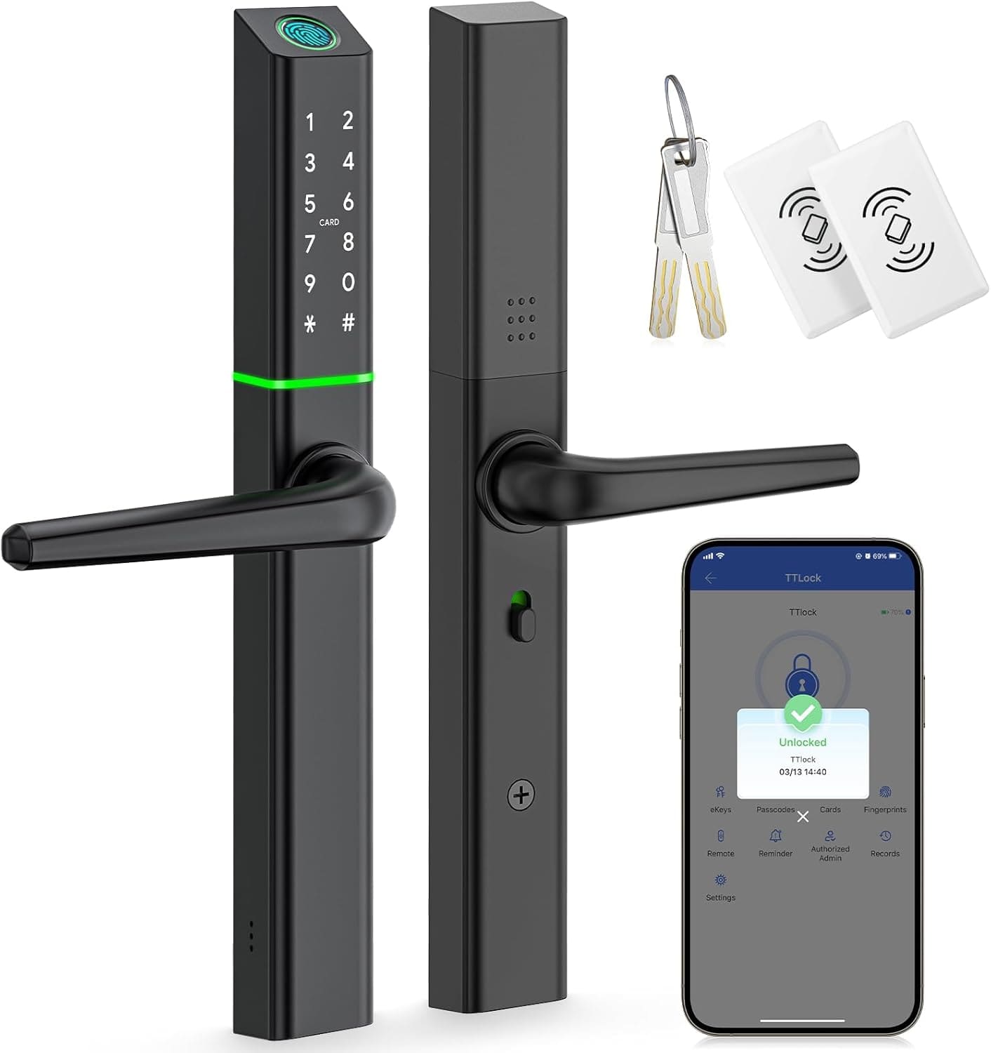 EA 220 Slim Smart Digital Lock for UPVC, Composite, Wooden & Aluminium Doors - Euro Art Digital Locks