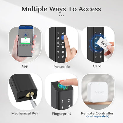 EA 225 Slim Double-Side Weatherproof Smart Lock for UPVC, Composite, Wooden & Aluminium Doors - Euro Art Digital Locks