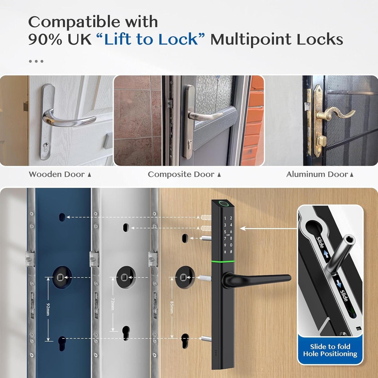EA 220 Slim Smart Digital Lock for UPVC, Composite, Wooden & Aluminium Doors - Euro Art Digital Locks