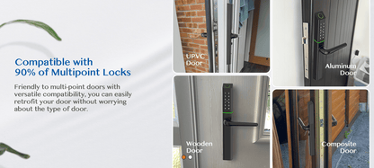EA 225 Slim Double-Side Weatherproof Smart Lock for UPVC, Composite, Wooden & Aluminium Doors - Euro Art Digital Locks