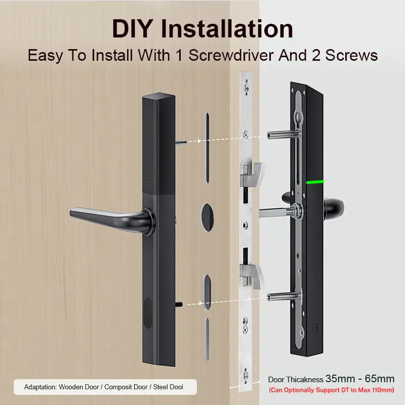 EA 223 Slim Smart Digital Euro Profile Lock for UPVC, Composite, Wooden & Aluminium Doors - Euro Art Digital Locks