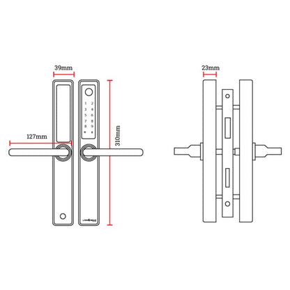 EA 230 Slim Line Smart Digital Lock for UPVC, Composite, Wooden & Aluminium Doors - Euro Art Digital Locks