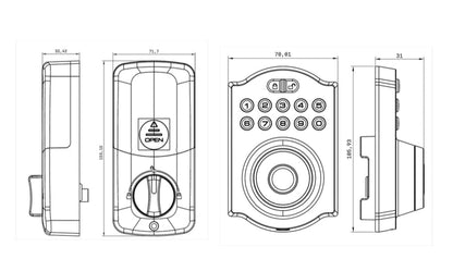 EA 232 Digital Lock Deadbolt - Euro Art Digital Locks