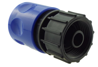 Hose Connector Blue with In-Line BSPM Valve and 16mm Barbed Straight - Best4Trade-Retail Garden watering