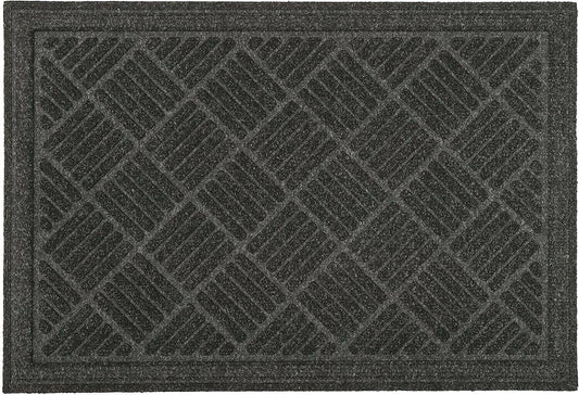 Eco Friendly Chequered Door Mat - Grey