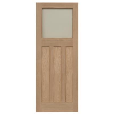 Edwardian Traditional Oak Glazed Unfinished Internal Door - All Sizes - Doors4less