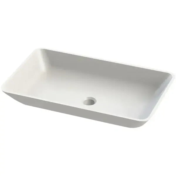 Elvis Rectangle Solid Surface Basin - 596 x 353 x 88mm - Aqua Bathrooms