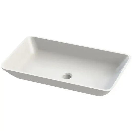 Elvis Rectangle Solid Surface Basin - 596 x 353 x 88mm - Aqua Bathrooms
