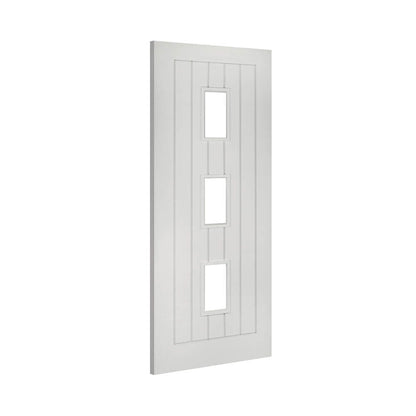 Ely White Primed 3 Glazed Light Panels Internal Door - All Sizes - Deanta