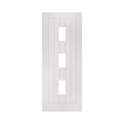 Ely White Primed 3 Glazed Light Panels Internal Door - All Sizes - Deanta