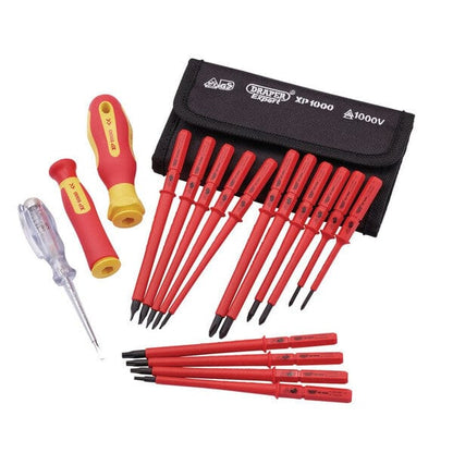 Ergo-Plus Fully Insulated Interchangeable Blade Screwdriver Set - (18 Piece) - Draper