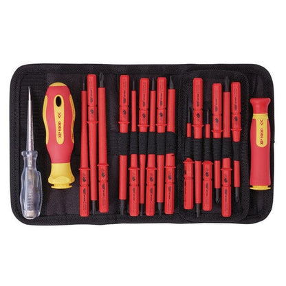 Ergo-Plus Fully Insulated Interchangeable Blade Screwdriver Set - (18 Piece) - Draper