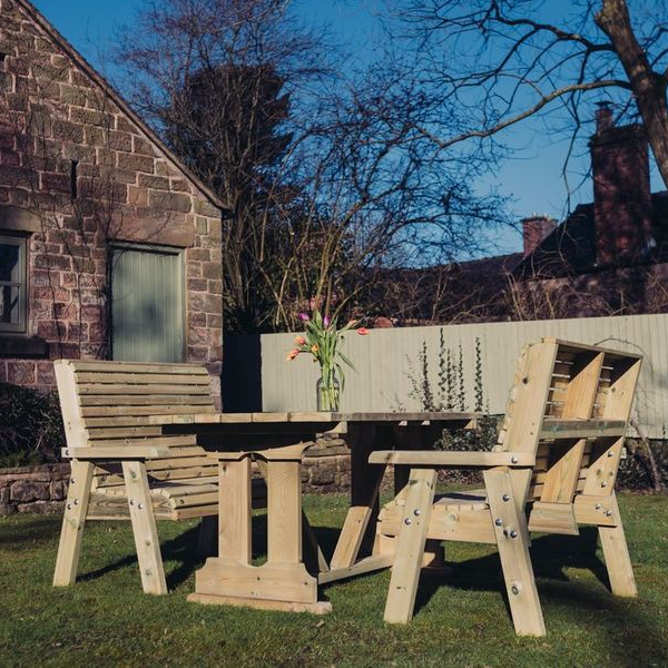 Churnet Valley Ergo 4 Seat Table Set 2 Benches - Churnet Valley