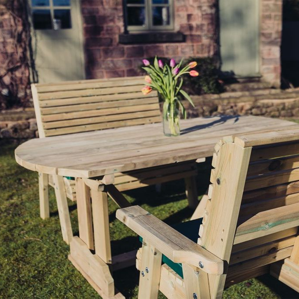 Churnet Valley Ergo 4 Seat Table Set 2 Benches - Churnet Valley