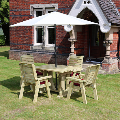 Churnet Valley Ergo 4 Seat Table Set 4 Chairs - Churnet Valley