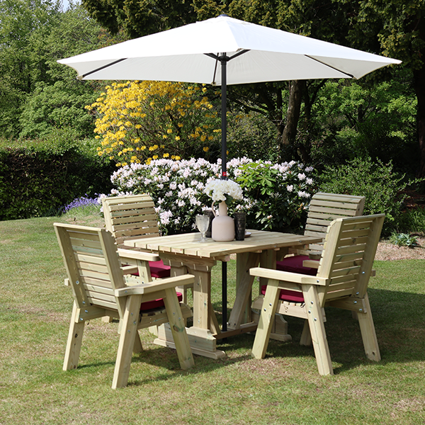 Churnet Valley Ergo 4 Seat Table Set 4 Chairs - Churnet Valley