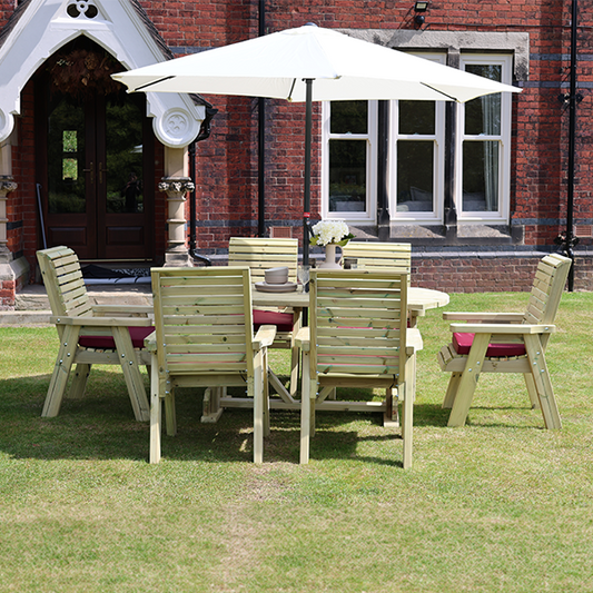 Churnet Valley Ergo 6 Seat Table Set 2 Chairs and 2 Benches - Churnet Valley