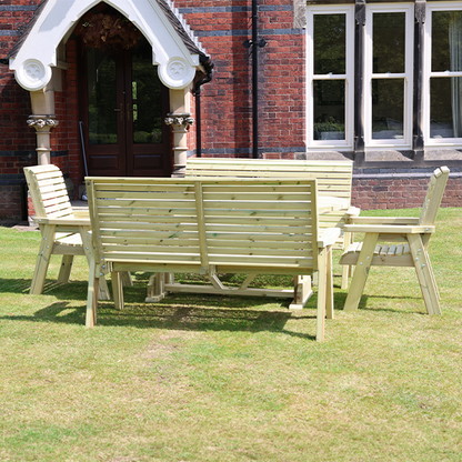 Churnet Valley Ergo 8 Seat Table Set 2 x 3 Seater Benches and 2 Chairs - Churnet Valley