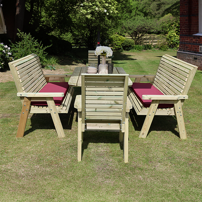 Churnet Valley Ergo 8 Seat Table Set 2 x 3 Seater Benches and 2 Chairs - Churnet Valley