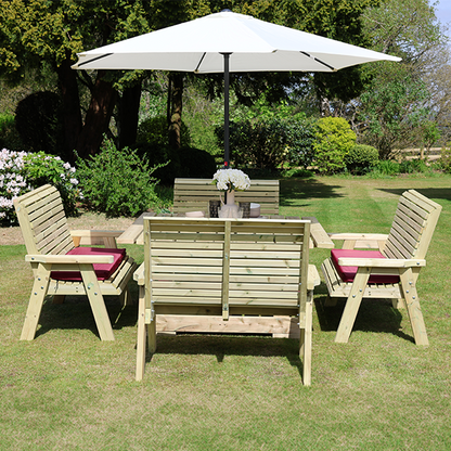 Churnet Valley Ergo 8 Seater Square Set 4 Benches - Churnet Valley
