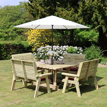 Churnet Valley Ergo 8 Seater Square Set 4 Benches - Churnet Valley