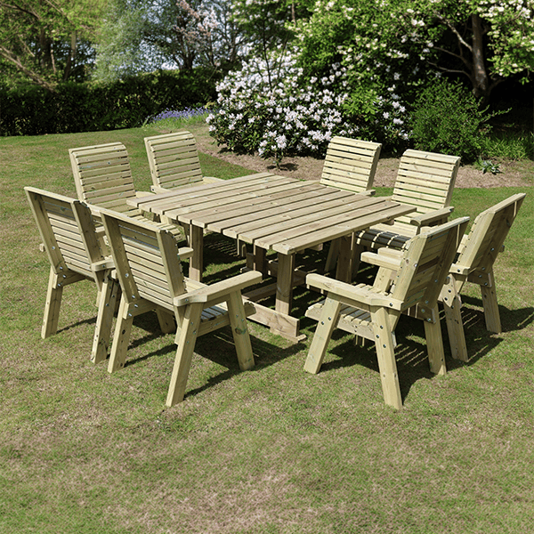 Churnet Valley Ergo 8 Seater Square Set 8 Chairs - Churnet Valley